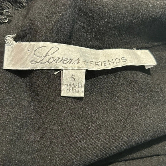 LOVERS + FRIENDS Sz S Reflection Style Lace Overlay Slip Cross Straps Maxi Dress - Picture 11 of 11